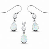 Jewelry Set Pear Lab Created Opal Round Aquamarine 925 Sterling Silver
