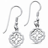 Dangling Fishhok Flower Earrings Solid 925 Sterling Silver