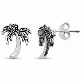 Palm Tree Stud Earrings – 925 Sterling Silver