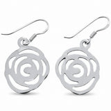 Flower Hook Earrings 925 Sterling Silver