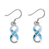 31mm Infinity Dangle Earring 925 Sterling Silver Crisscross Infinity Drop fish hook Earrings Choose Color - Blue Apple Jewelry