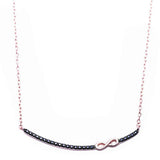 Fashion Infinity Necklace Pendant 925 Sterling Silver Round Simulated Stone