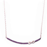 Fashion Infinity Necklace Pendant 925 Sterling Silver Round Simulated Stone