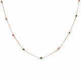 Muticolored Simulated Stone Cubic Zirconia by the Yard 925 Sterling Silver 18" Necklace
