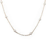 Fashion Necklace Round Bezel Set Cubic Zirconia 925 Sterling Silver Choose Color - Blue Apple Jewelry