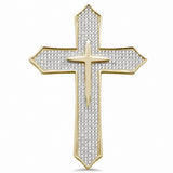 Hip Hop Cross Pendant Micro Pave Cubic Zirconia 2.25" Unisex Men Women Solid 925 Sterling Silver Choose Color