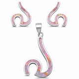 Ocean Beach Wave Jewelry Set Lab Created Opal 925 Sterling Silver