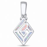 Spiral Swirl Pendant Created Opal 925 Sterling Silver (25.60 mm)