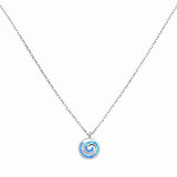 Spiral Necklace Pendant Lab Created Opal 925 Sterling Silver Swirl
