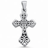 Filigree Cross Pendant Charm 925 Sterling Silver