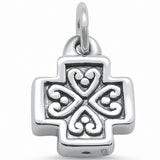 Plain Heart Filigree Clover Leaf Pendant Charm 925 Sterling Silver Choose Color