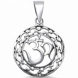 OM Sign Pendant 925 Sterling Silver OM Choose Color