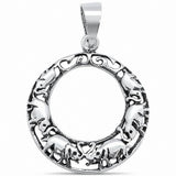 Plain Elephant Pendant Charm 925 Sterling Silver Choose color