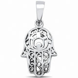 Filigree Hand of God Hamsa Pendant 925 Sterling Silver Choose color