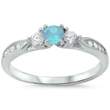3-Stone Engagement Promise Ring Simulated CZ 925 Sterling Silver (4mm)