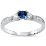 3-Stone Engagement Promise Ring Simulated CZ 925 Sterling Silver (4mm)