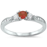 3-Stone Engagement Promise Ring Simulated CZ 925 Sterling Silver (4mm)