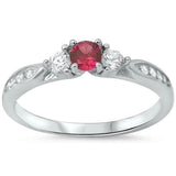 3-Stone Engagement Promise Ring Simulated CZ 925 Sterling Silver (4mm)