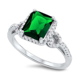 Engagement Ring Radiant Cut Simulated Cubic Zirconia 925 Sterling Silver