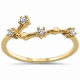 Constellation Design Ring Round Cubic Zirconia 925 Sterling Silver Choose Color