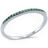 1.5mm Half Eternity Wedding Band Ring 925 Sterling Silver Choose Color