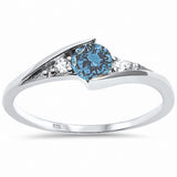 Baby Ring Round Simulated Cubic Zirconia 925 Sterling Silver (7MM)