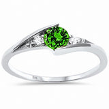 Baby Ring Round Simulated Cubic Zirconia 925 Sterling Silver (7MM)