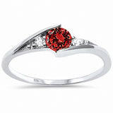 Baby Ring Round Simulated Cubic Zirconia 925 Sterling Silver (7MM)