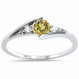Baby Ring Round Simulated Cubic Zirconia 925 Sterling Silver (7MM)