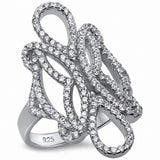 Micro Pave Ring Modern Antique Style 925 Sterling Silver Choose Color