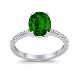 Halo Oval Split Shank Wedding Ring Simulated Cubic Zirconia 925 Sterling Silver
