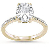 Halo Oval Split Shank Wedding Ring Simulated Cubic Zirconia 925 Sterling Silver