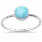 Solitaire Fashion Petite Dainty Trendy Solitaire Ring Round Simulated Cubic Zirconia 925 Sterling Silver Choose Color