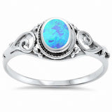 Filigree Oval Ring 925 Sterling Silver Choose Color