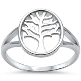 Split Shank Tree of Life Ring Band 925 Sterling Silver Plain Simple