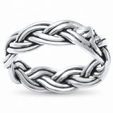 Celtic Band Ring Braided Twisted Men Women Unisex 925 Sterling Silver (6mm)
