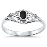 New Design Ring Swirl Oval Simulated Rainbow Abalone 925 Sterling Silver - Blue Apple Jewelry