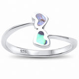 Double Heart Promise Ring Bypass Wrap Design 925 Sterling Silver Choose Color