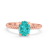 Solitaire Braided Engagement Ring Simulated Cubic Zirconia 925 Sterling Silver