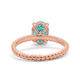 Solitaire Braided Engagement Ring Simulated Cubic Zirconia 925 Sterling Silver