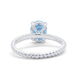 Solitaire Braided Engagement Ring Simulated Cubic Zirconia 925 Sterling Silver