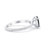 Solitaire Braided Engagement Ring Simulated Cubic Zirconia 925 Sterling Silver