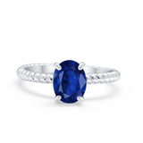 Solitaire Braided Engagement Ring Simulated Cubic Zirconia 925 Sterling Silver