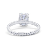 Solitaire Braided Engagement Ring Simulated Cubic Zirconia 925 Sterling Silver