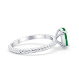 Solitaire Braided Engagement Ring Simulated Cubic Zirconia 925 Sterling Silver