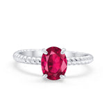 Solitaire Braided Engagement Ring Simulated Cubic Zirconia 925 Sterling Silver
