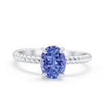 Solitaire Braided Engagement Ring Simulated Cubic Zirconia 925 Sterling Silver