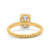 Solitaire Braided Engagement Ring Simulated Cubic Zirconia 925 Sterling Silver