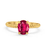 Solitaire Braided Engagement Ring Simulated Cubic Zirconia 925 Sterling Silver