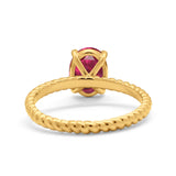 Solitaire Braided Engagement Ring Simulated Cubic Zirconia 925 Sterling Silver